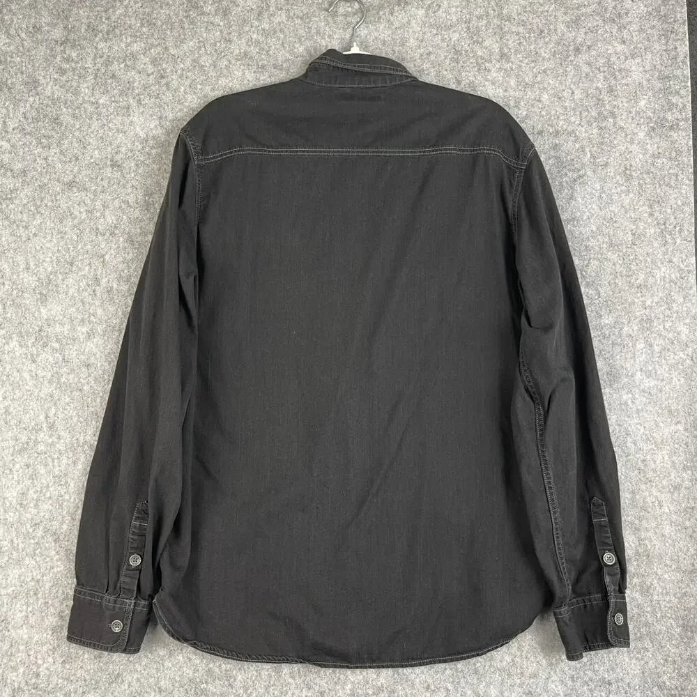 True Religion Heritage‎ Shirt Mens 2XL Black Button Up Long Sleeve Workwear